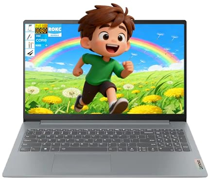Lenovo IdeaPad Slim 3i - Computer portatile FHD da 15,6, CPU Intel Core i3-N305 (8-Core), 8 GB di RAM LPDDR5, 128 GB UFS, Windows 11, portatile, Wi-Fi 6, lettore di schede SD, batteria a lunga durata