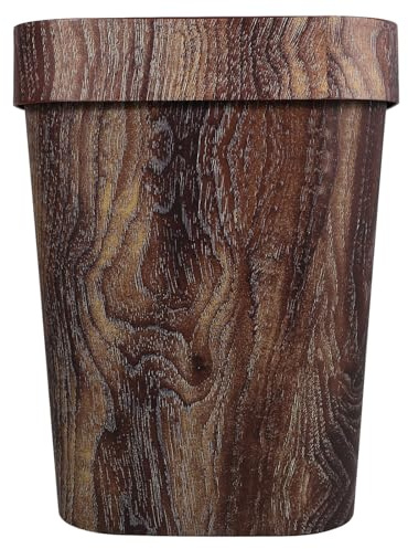 JOINPAYA Pattumiera Bagno in Finto Legno Contenitore Aperto per Biancheria e Rifiuti, Bidone Spazzatura Stile Rustico per Casa e Ufficio