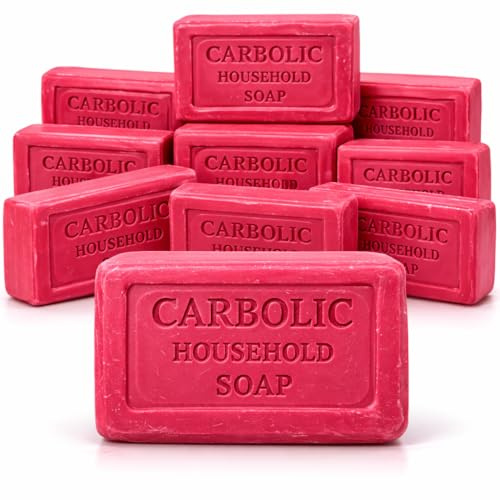 Traditinal Carbolic Soap original Pack of 12 x 125g Bars – Antibacterial, Antifungal & Traditional Antiseptic Soap for Hands, Skin & Household Use