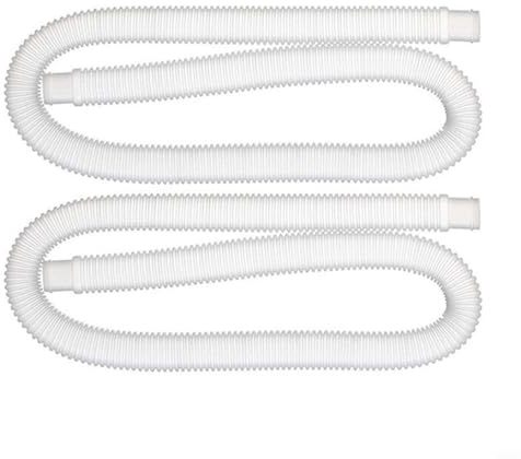 Tidevib Confezione da 2 tubi di ricambio per filtro piscina fuori terra, diametro 3,2 cm, per pompe di filtrazione 330/530/1000 GPH, design flessibile a spirale in polietilene con raccordi a morsetto
