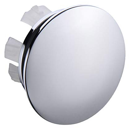 Orhemus Solid Brass Sink Overflow Cap Round Hole Cover for Bathroom Basin, Polished Chrome Finished