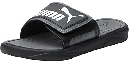 PUMA Unisex Royalcat Comfort Flip-Flops, Puma Black Castlerock Puma White, 40.5 EU