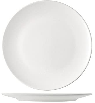 H&H Set 6 Piatti Piani Denver In Stoneware Bianco Cm 26