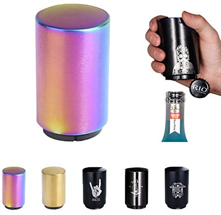 Automatischer Flaschenöffner, Edelstahl Push up Bieröffner Wein Bier Limonade Kronkorkenöffner, Küchenzubehör, Bier öffner Das ideale Geschenk für Männer und Bierliebhaber