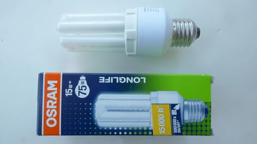 Osram Energiesparlampe E27, 15W, warmweiß, 15000 Brennstunden