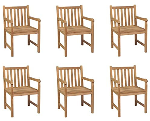 vidaXL Trädgårdsstolar 6 st massiv teak
