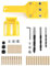 QWORK 44 Stück Holzbearbeitung Bohrschablone, bohrschablone dübel Kit, Bohrschablone mit Verstellbaren, für Ø 6/8/10 mm Holzdübel Geeignet