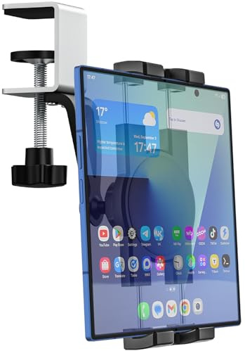 Phichy Küchenschrank Tablet Halterung & Handyhalter für 4,7-13 Zoll iPad, Verstellbar Küche Unterbau Tablethalterungen Tisch für iPad Pro/Air/Mini, Smartphone, Galaxy Tab, Fire HD, iPhone