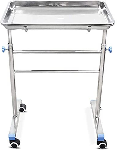 Salon Trolleys,Höhenverstellbarer Wagen aus Edelstahl mit abnehmbarem Instrumententablett und Rädern, für Personal Care Medical Doctor Tattoo Spa Salon Equipment (Size : B)