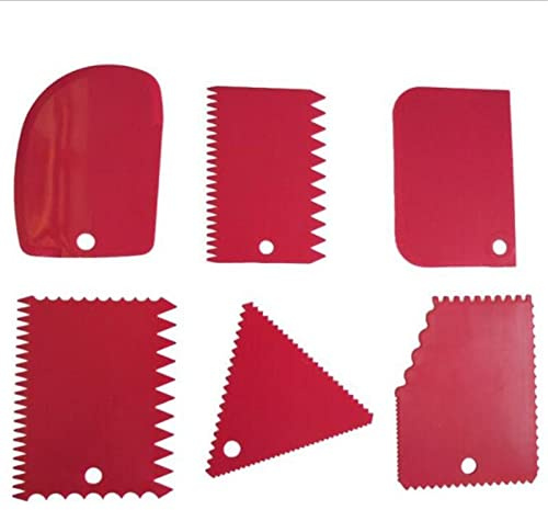 Set 6 pezzi spatole raschiette modellare torte livellare lisciare bordi tagliare pasta pasticceria forme diverse decorazione utensili cucina accessori dolci