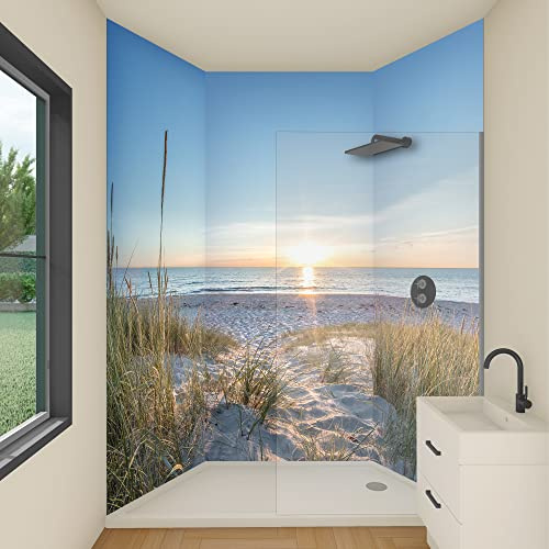 yourplate Duschrückwände individuelle Größe (Ostseeküste) | 3mm Aluminium Verbundplatte, exklusives Design, einfache Montage, geringes Gewicht, fugenlos, wasserdicht, pflegeleicht