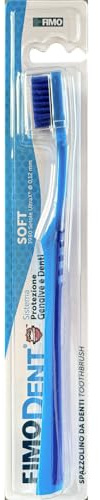 Fimodent Soft Spazzolino con Sistema Protezione Gengive e Denti - Dotato di 3980 Setole UltraX con Durezza Morbida Delicate su Gengive e Smalto - Colore Blu
