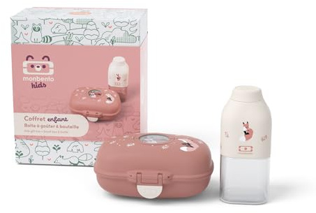 monbento - Geschenkbox Kinder Mittagessen - Mit Snackbox MB Gram Fox, Trinkflasche MB Positive S - Ideal für Snacks in der Schule/Park - Fuchs