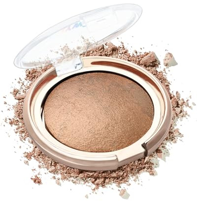 Bronzing Highlighter Rouge Puder Schimmer, Glow Baked Blush Make Up Palette | Hochpigmentiert Glow Bronzer Blush Powder, Feines Pulver, Buildable Color für Verschiedene Hauttypen, 1 x 14 g, Gold Braun