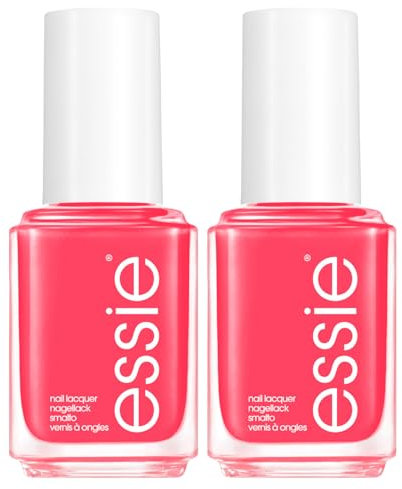 Essie Nagellack mit langem Halt, professionelles und glänzendes Ergebnis, 14 Tage Halt mit flachem Applikator, Farbe 73 Cute As a Botton, 2 Kosmetika