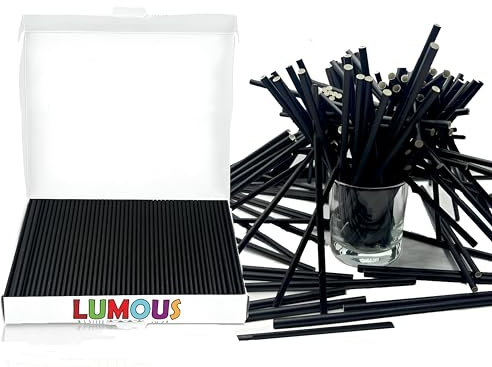 JANNGII Paper Straws,Paper Drinking Straws Bio-Degradable Drinking Paper Straws Wedding Party, Party Straws, Restaurant, Juice Drinking Straws (Black 150)