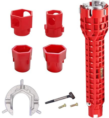 Lunyloer ArmaturenschlüSsel, 14 in 1 Waschbecken SchlüSsel,StandhahnmutterschlüSsel, Multifunktionaler SpüLenschlüSsel für Sink ToilettenschüSsel Waschbecken Küchen Sanitär