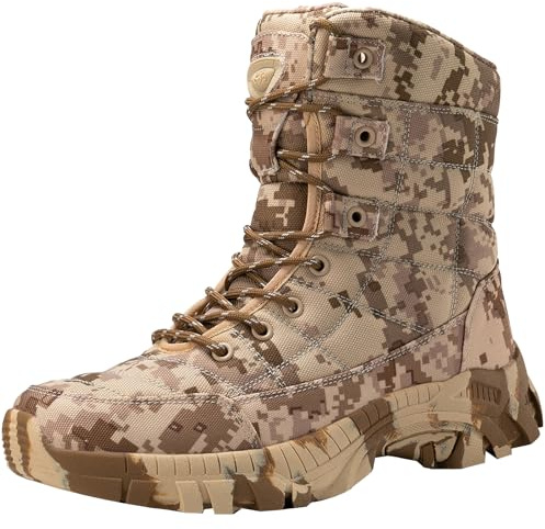 Vrupons Herren Outdoor-Tarn-Taktische Stiefel | Gummisohle Rutschfest,Atmungsaktiv,Oxford Textil,Schnürung,Outdoor,Frühling/Sommer