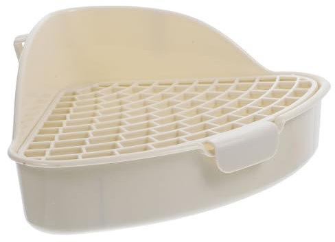 TOGEVAL Dreieckige Kaninchentoilette Kunststoff Kleintier Toilettentrainer Für Kaninchen Meerschweinchen Hamster Kompakt Tragbar Für Innen Und Garten