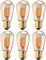 Leo's Light Lampadina a LED S14, 3 W, stile filamento, dimmerabile, 300 lm, E27, 2200 K, luce bianca calda, in vetro trasparente, per catena di luci, lampadari, lampada da comodino, 6 pezzi
