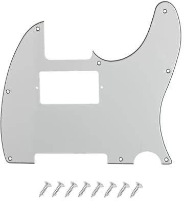 DIAO79NI 8-Loch-Humbucker-Tele-Schlagbrett HH Kratzplatte für Fender amerikanische/mexikanische Standard-Telecaster, moderner Stil, E-Gitarre, Vintage-Weiß, 3-lagig.
