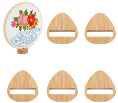 OLYCRAFT 6Pcs Embroidery Hoop Display Stand Triangle Wood Embroidery Hoop Easels Embroidery Hoop Wooden Base Embroidery Hoop Holder Accessories Fit for 10~22cm Embroidery Hoop