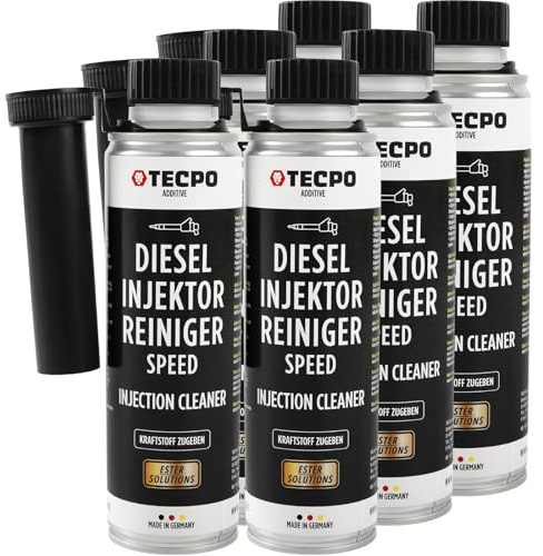 TECPO Diesel Injektor Reiniger, 6x 300ml Additiv -Einspritzdüsen Additiv mit Ester Solution Direct Injection Speed Cleaner