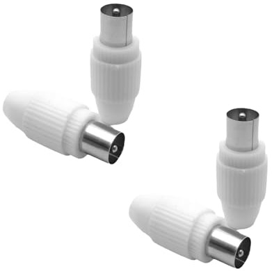 Antennenstecker Set 2x Koaxial Stecker & 2x Koax Buchse/Kupplung,Antennenstecker, Adapter Antennen Kabel, Für Kabelfernsehen IEC TV Stecker Männlich & Weiblich DVB-C Radio Und DVB-T2 TV Antennen