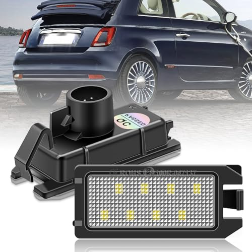 BIHEE LED Kennzeichenbeleuchtung kompatibel mit Fiat 500, Viper, Grand Cherokee, Compass, Reines weißes, 8 x 3014 SMD, 2 Stücke