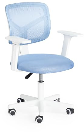 HOMYLIN Silla de escritorio para niños, respaldo ergonómico de malla, silla giratoria de altura ajustable con ruedas para oficina en casa, sala de estudio, sala de juegos infantil, color azul