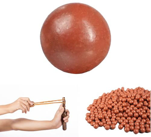 Flewdart 500 Pezzi Slingshot Balls Mud 9mm, Sfera Per Fionda, Pallini Fionda Argilla Per Tiro Esercizi (500, Rosso, 9mm)