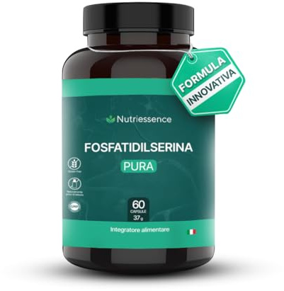 Fosfatidilserina 500 mg | Maxi Dosaggio Formato 60 Capsule | 2 Mesi di Rifornimento | Con Vitamine B1, B3, B9 e B12 | Migliora Memoria, Concentrazione e Focus Mentale |Senza Glutine e Lattosio