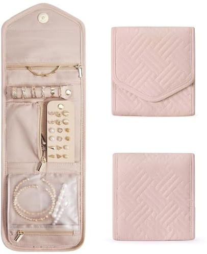 LAKPYN Pieghevole Rotolo Per Gioielli Borsa Rotolo,Portagioie Da Viaggio Morbido Donna,Portatile Organizer Gioielli Porta Gioiellis Organizzatore
