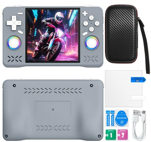 XF40H Handheld Game Console - Open Source Linux System 4.0inch IPS Screen 30 Emulators 4000mAh Battery Pocket Video Player Game-Grey||64GB