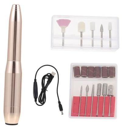 FIXOSHEE Lucidatore Unghie Elettrico Portatile USB con Velocità Regolabile Smerigliatrice per Unghie Spesse Attrezzi Nail Art per Casa Salone e Scuola di Estetica