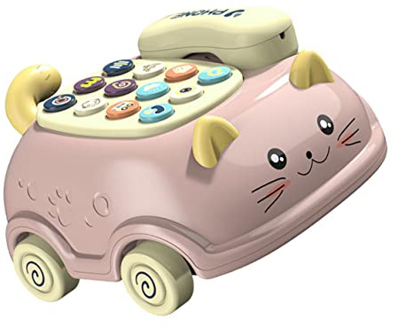 Alasum Juguete Teléfono Infantil Educativo con Teclas Sonoras para Bebés de Primer Año Diseño de Gato para Estimular Creatividad y Aprendizaje Temprano