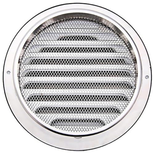 MUCKLILY Stainless Steel Air Vent Hood Rainproof Cover 80mm Flat Ducting Ventilation Outlet with Built-in Screen for External Wall Dryer Exhaust