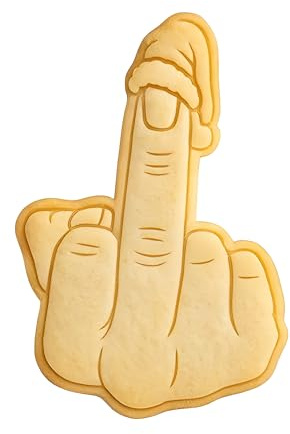 Weihnachts Mittelfinger Keksausstecher – Lustiger Motiv-Ausstecher aus PLA | Für Plätzchen, Fondant & Teig | Perfekt für freche Weihnachts-Statement-Cookies