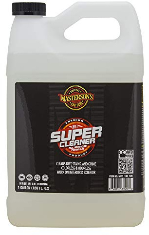 MASTERSON'S CAR CARE MCC_108_128 Super Cleaner All Purpose Formula - Colorless and Odorless Cleaner Works On Interior and Exterior Surface - Removes Dirt Grime and Food Stains (1 Gallon)