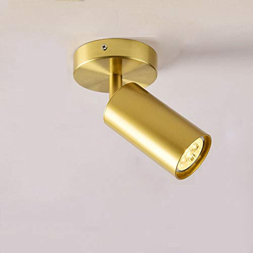 LANMOU GU10 Messing Deckenspots Deckenleuchte, 360 ° Verstellbare Downlight Deckenlampe Vintage Gold LED 5W Warmweißes Licht Deckenstrahler Showrooms Ausstellung Spotleuchten