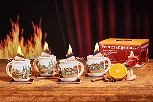 Feuerzangentasse 4er-Set, Weiß/Bremen - für Feuerzangenbowle