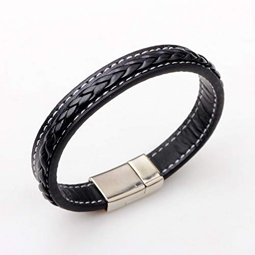 Bracelet Tressé pour Femme,Vintage Tressé Corde Bracelet Noir Torsion en Cuir Classique Simple Tissé Bracelets pour Hommes Femmes Enfant Ami Bijoux Faits À La Main Cadeau