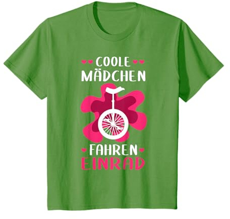 Schöne Geschenkideen für sportliche Mädchen - Coole Mädchen fahren Einrad! T-Shirt - Blau - S - Retro - Rundhals - Halbarm - Damen/Sport - Mädchen - Winter