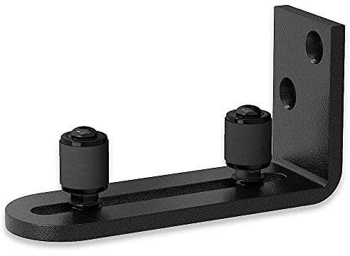 GIFSIN Guide au Sol Portes Coulissantes de la Grange Montage Mural RéGlable Roulements à Billes à Guidage Noir