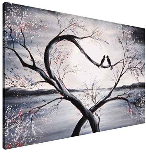 Estika Leinwand bilder - Im Mondlicht Schwarz - 120x80 cm, 1 teilige kunstdruck - Wandbilder wohnzimmer, schlafzimmer, Moderne wanddeko, Bild auf leinwand - Natur bilder - 2516A_1B