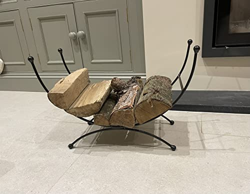 GAP GARDEN PRODUCTS - Home and Garden Metal Fireside Firewood log stand rack basket (solid steel) Black