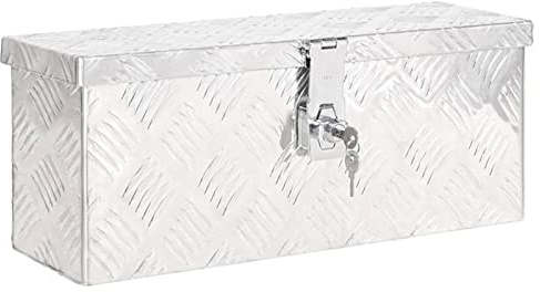 Keketa Aluminiumlåda, verktygslåda, transportlåda, förvaringslåda, verktygslåda, förvaringsväska, aluminiumlåda, förvaringsbox, silver, 50 x 20,5 x 15 cm, aluminium