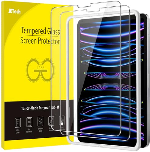 JETech Schutzfolie für iPad Pro 12,9 6/5/4/3, 2 Stück | Für 2022/2021/2020/2018 Modell, 9H Gehärtetes Glas Displayschutz, HD Klar, Kratzschutz, Einfache Installationshilfe