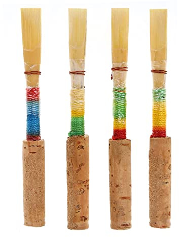 4 Stück Oboenrohre mit Schutzhüllen, Ersatzteilzubehör für Oboenrohrblasinstrumente mit Hoher Klangqualität