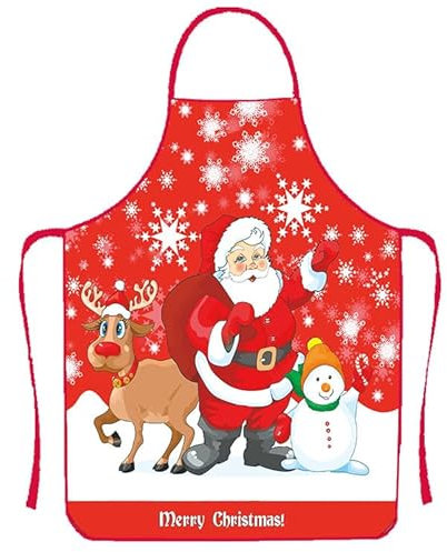 Anzhee Weihnachten Schürzen Lustige Weihnachtsschürze BBQ Schürze Neues Jahr Schürzen für Frauen Herren Sexy Neuheit Schürze Kochen Küche Grill Schürze für Party Schürze Weihnachten Geschenk